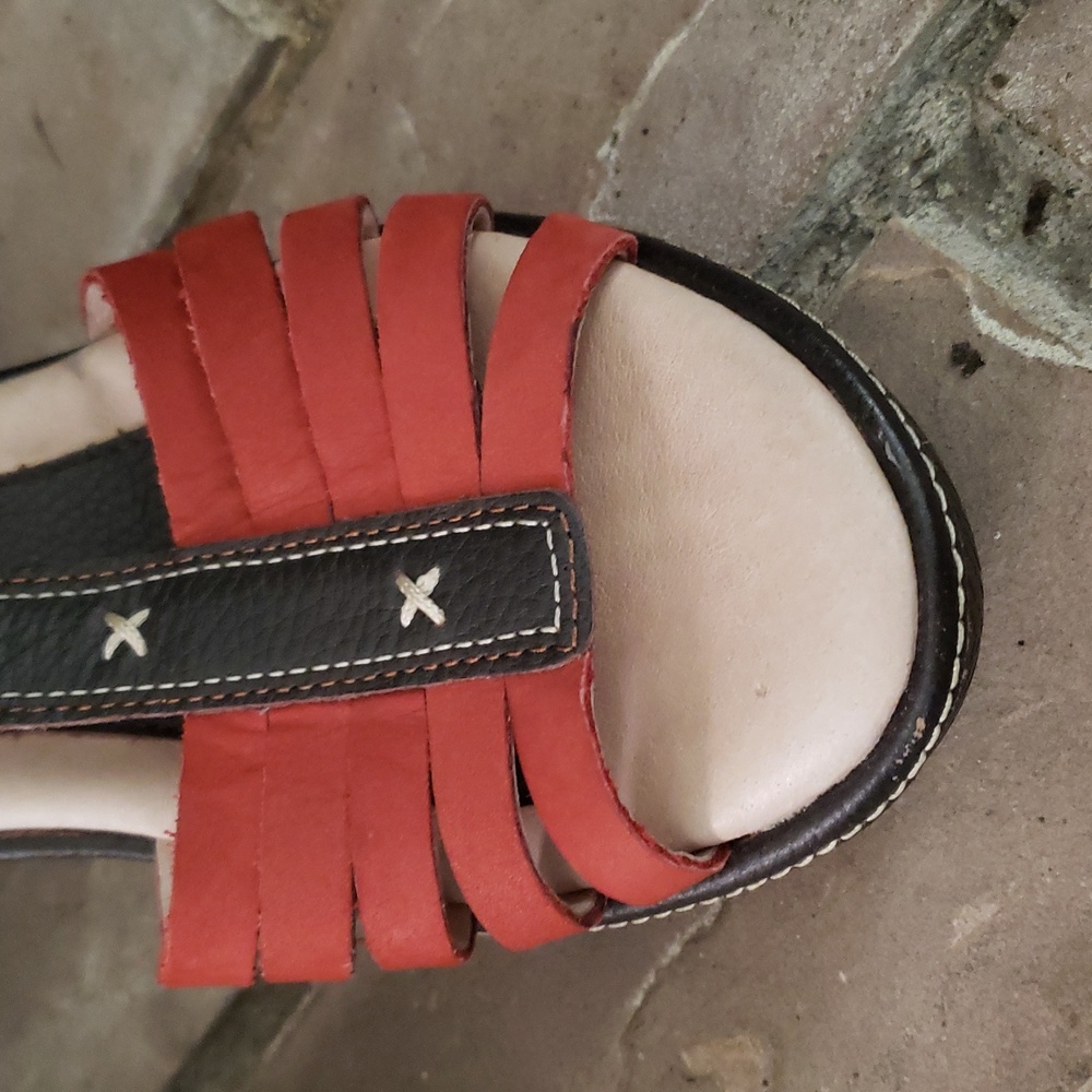 Jambu Red & Brown Suede Sandals Size 9 - Picture 10 of 14